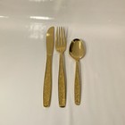 Rogers Cutlery Co Golden Spring Garden 3 Piece Place Setting Gold Electroplate