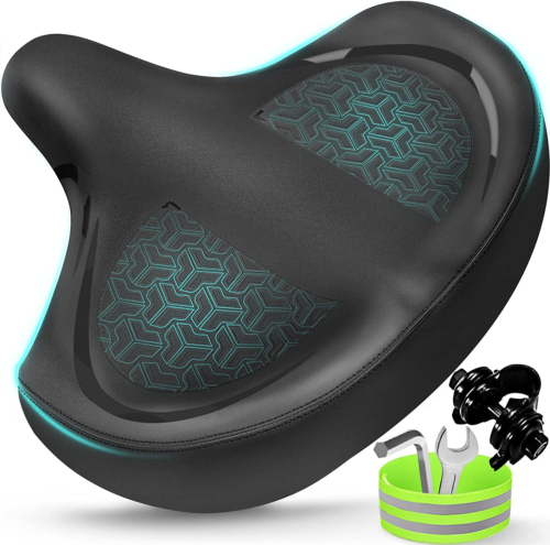 Extra Wide Bike Seat for Men & Women - Comfortable Bicycle Saddle , MTB