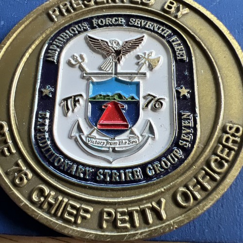 Military Presented by CTF 76 Chief Petty Officer challenge Coin - Picture 2 of 13