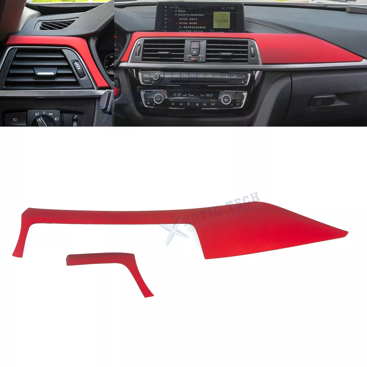 Set of Red Interior Front Dashboard Strip Decor Cover Trim For BMW 3 Series  M3