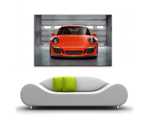 PORSCHE 911 GT3 RS ROT & GRAU GROSSES LEINWANDBILD WANDBILD ATEMBERAUBENDER NEUER DRUCK - Bild 1 von 2