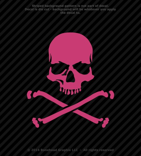 Skull and Crossbones Jolly Roger Vinyl Decal Sticker Pirate Warning Yeti iPad - Picture 25 of 27