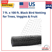 7 ft. x 100 ft. x 3/4 in Black Plastic Bird Netting for Vegetables  Fruit Trees