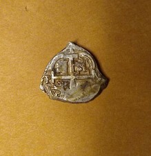 Auténtica moneda española 1687 1/2 real Cob de la Casa de la Moneda de Potosí, Bolivia. RARO!