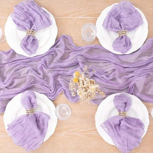 Rustic Cheesecloth Table Runner 13.3ft Boho Cheese Cloth 13.3ft - 1 Pack Lilac - Bild 5 von 6