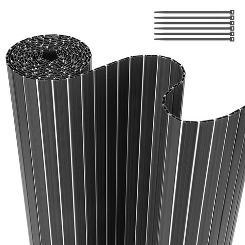 PVC Sichtschutzmatte Balkonbespannung Sichtschutz PVC-Zaun Windschutz Zaun Grau - Bild 13 von 45