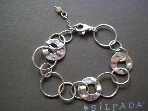 SILPADA Pulsera B1217 CADENA DE PAPEL CADENA Plata Esterlina 925 Eslabones Circulares Martillos - Imagen 12 de 12