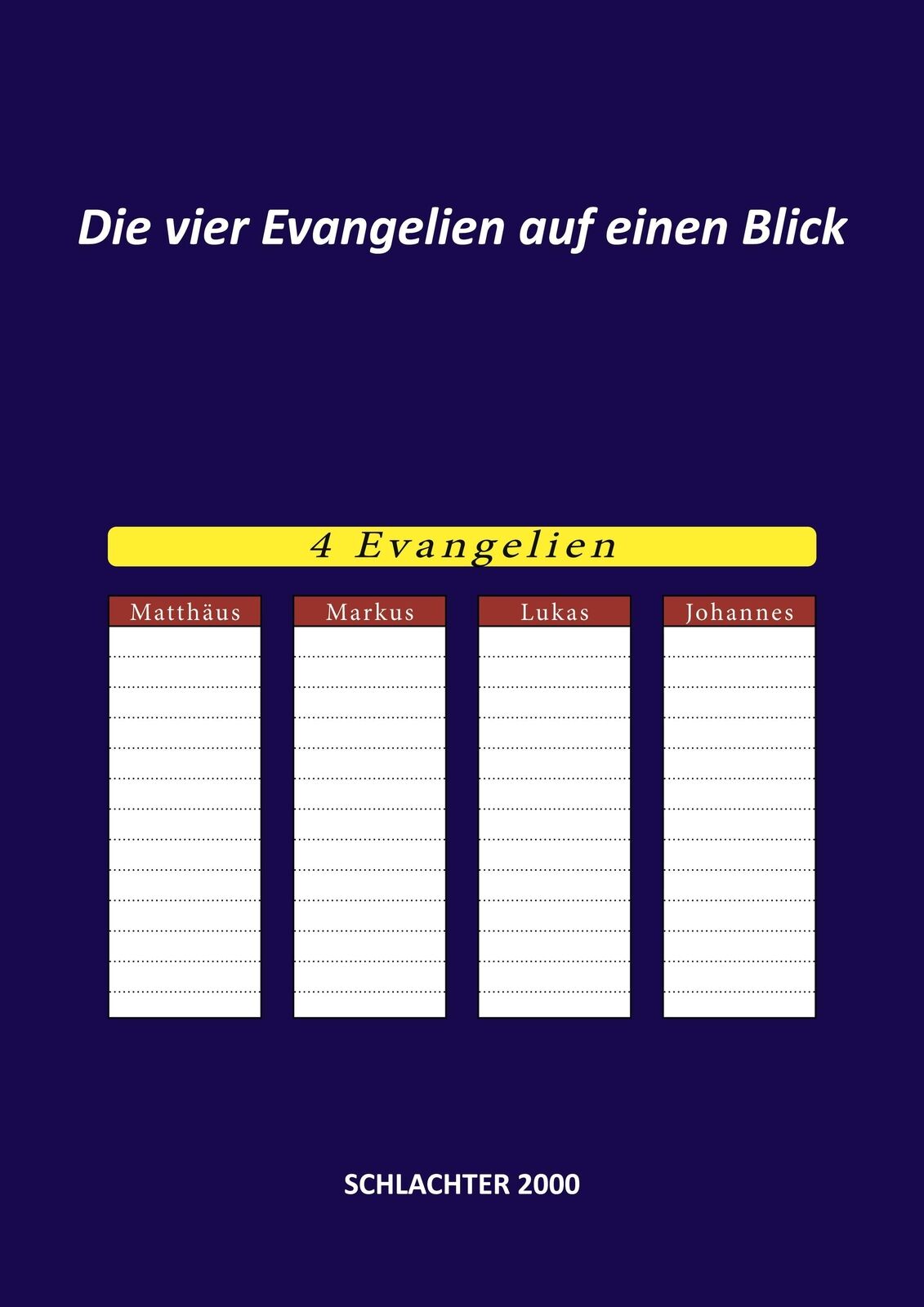 Thumbnail - Die Vier Evangelien Auf Einen Blick | Konstantin Reimer | Schlachter