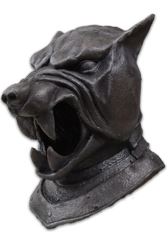 "Game Of Thrones" "The Hound" Helmet Lic. Silver Latex Metallic Look Dog Mask - Picture 2 of 4