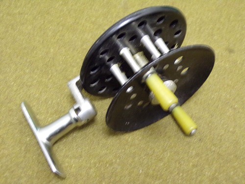 Moulinet pêche ancien mouche pivotant BRETTON vintage french fishing reel - Photo 5/16
