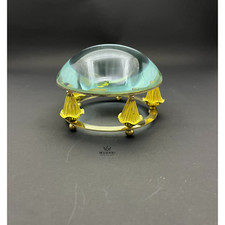 Dome Magnifying Glass 10cm Brass Floral Stand Desk Paperweight Reading Tool
