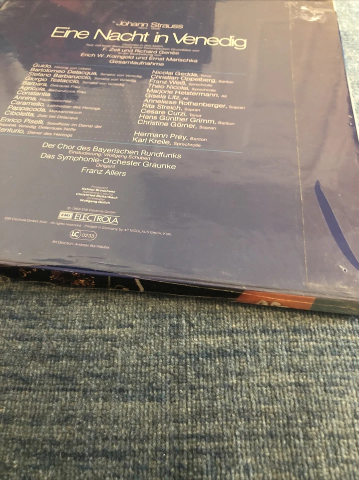 Johann Strauss A Night in Venice Rita Streich Odeon 2 LP Import Box Set Sealed! - Image 3 of 3