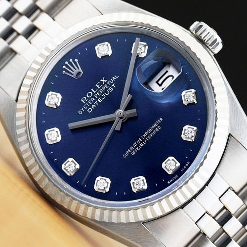 MONTRE À QUICKSET HOMME ROLEX DATEJUST OYSTER PERPÉTUELLE OR BLANC 18 CARATS 16014 - Photo 1 sur 8