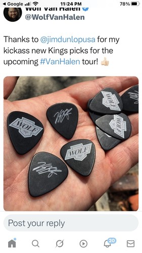 Wolf Van Halen RARO "LA Kings" plettro per chitarra 2015 FINAL TOUR - Foto 3 di 3