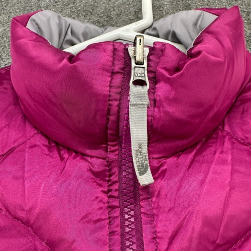 North Face Jacket Youth Girls Small Pink Puffer Full Zip Quilted Lined Down 550 - Picture 5 of 14