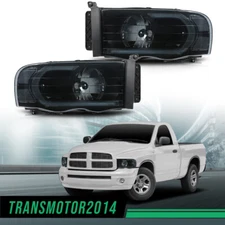 Fit For 02-05 Dodge Ram 1500 2500 3500 LED Black/Smoke Amber Corner Headlight 