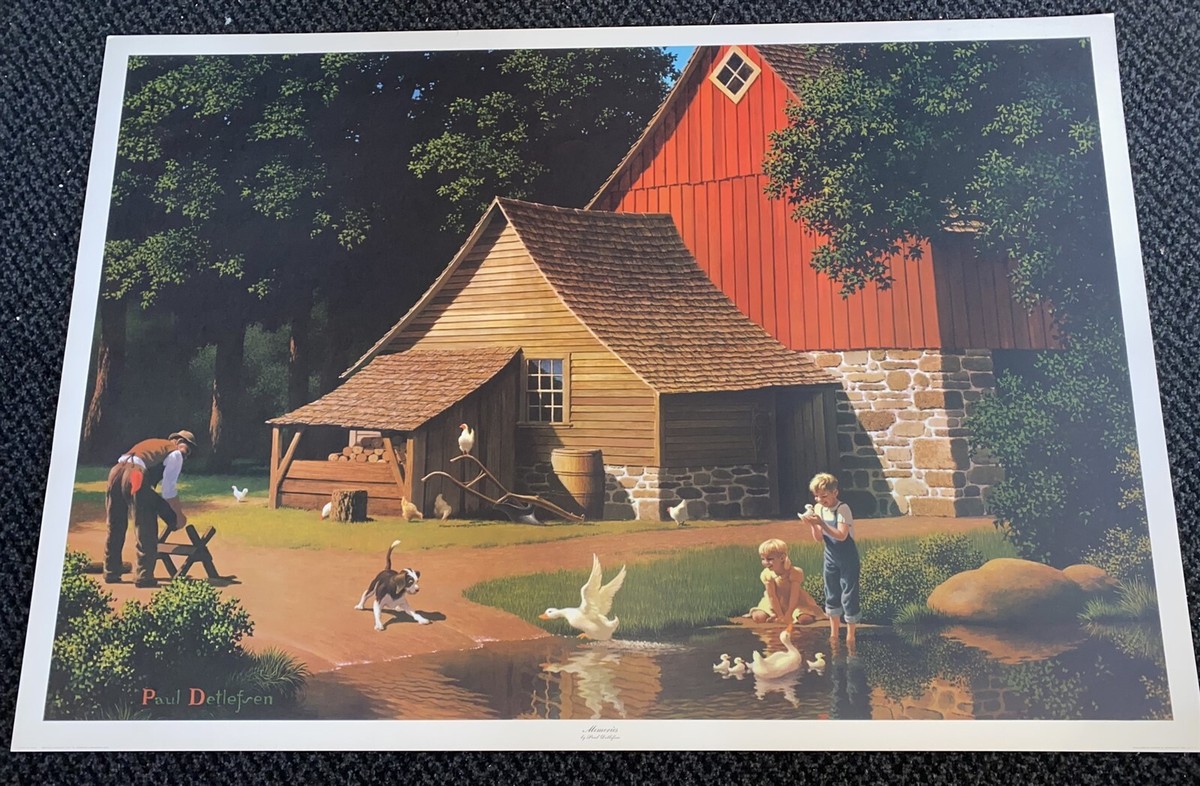 Large Vintage Paul Detlefsen Print Memories 42