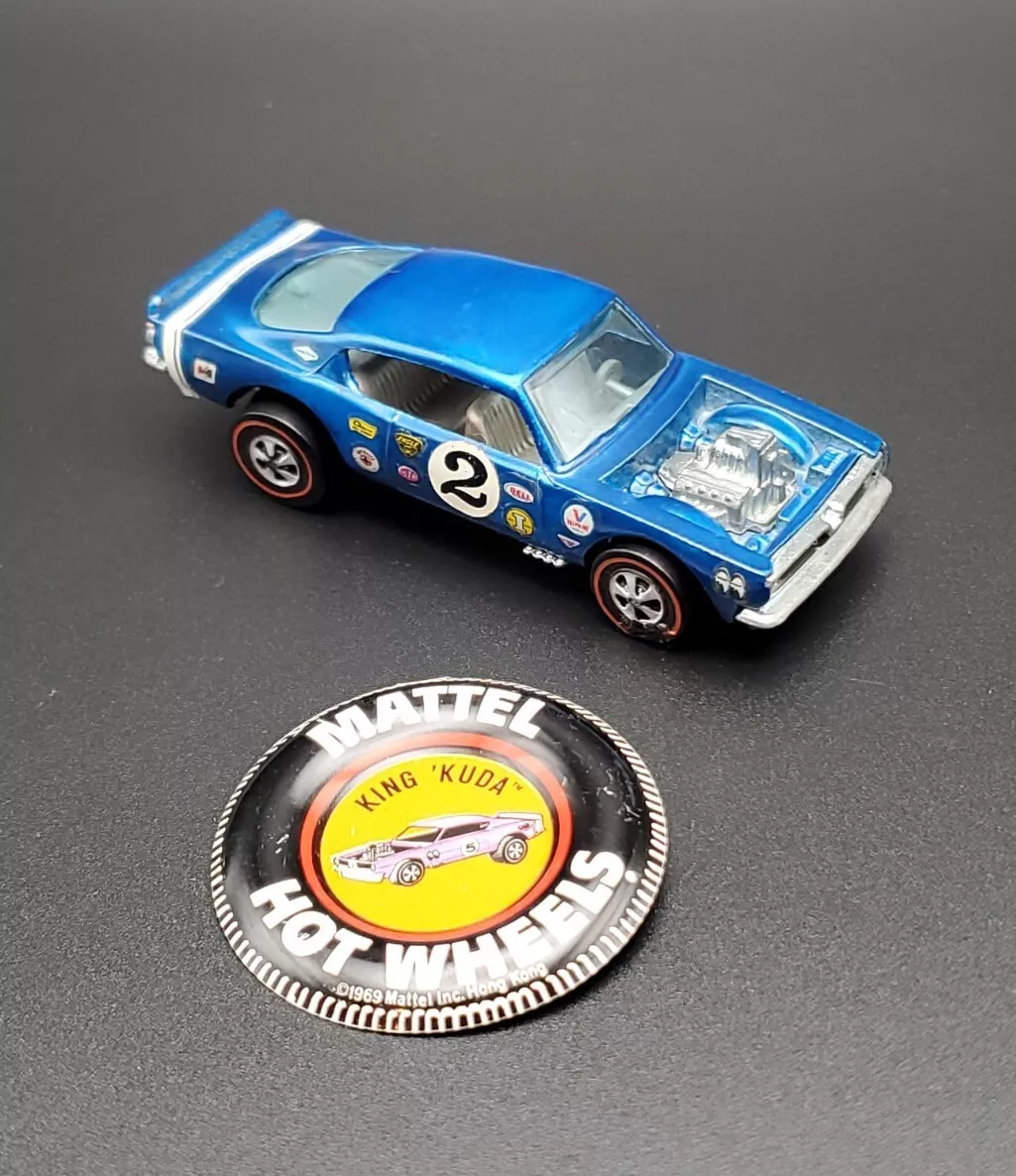 1969 Hot Wheels Redline KING KUDA Hong Kong Blue Original In Good Condition