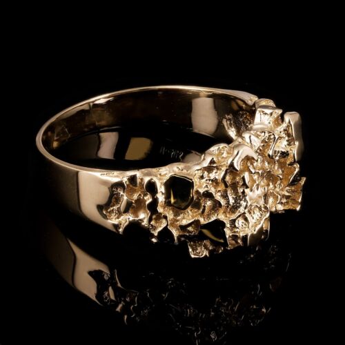10 Karat Gelbgold massiver Nugget Ring Größe 9,5 - 12 mm 6 Gramm - Bild 3 von 5