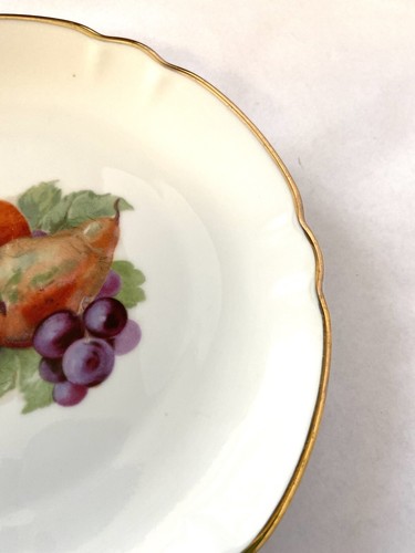 Ensalada de postre de frutas platos vintage adorno de oro blanco conjunto de dos bordes decorativos - Imagen 5 de 8