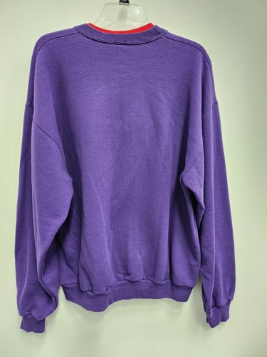 Vintage 90s Jerzees Womens Sweatshirt Large Purple Derby Hat Pullover Grandma - Picture 5 of 6