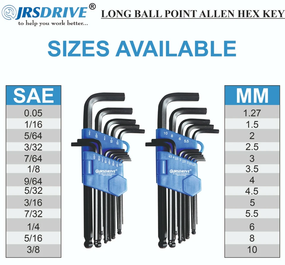 JRSDRIVE Hex key set, Folding, 26 Piece Long Ball Point, CRV Black Finish EAK-26 - Image 2 of 4