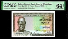 Guinea 50 Francs  1960 PMG 64 EPQ UNC Pick # 12a