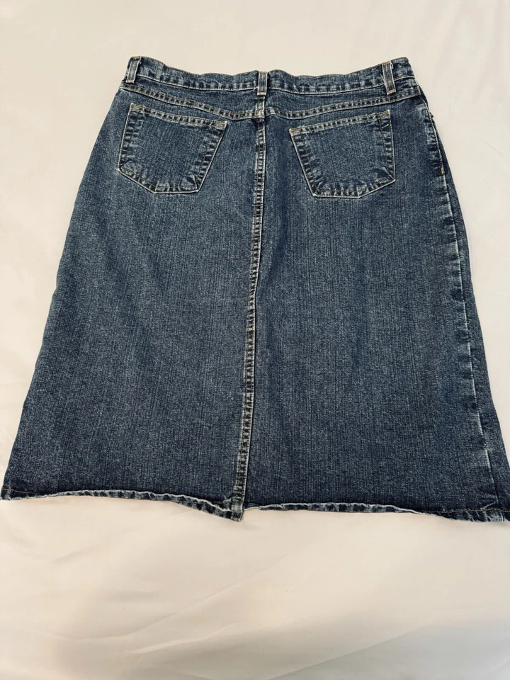 Falda midi vaquera Harold's de colección Y2K abertura frontal lavado medio talla 14 Foto 2 de 4