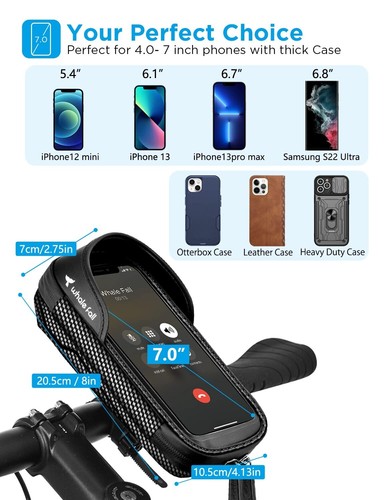 Fahrrad Handyhalter Tasche 360° Drehempfindlich Touchscreen Handyhülle - Bild 2 von 10