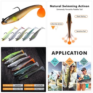 Details about / Fishing Lures sets for Bass Soft Swimbaits with Pre-Rigged Ultra-Sharp BKK Hooks