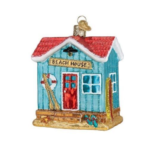 Alte Welt Weihnachten Strand Haus Glas Ornament GRATIS BOX 20112 Neu - Bild 3 von 6