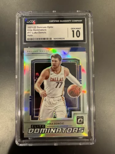 Luka Doncic  CGC 10 GEM MINT 2021-22 Donruss Elite Dominators Holo Mavs #17