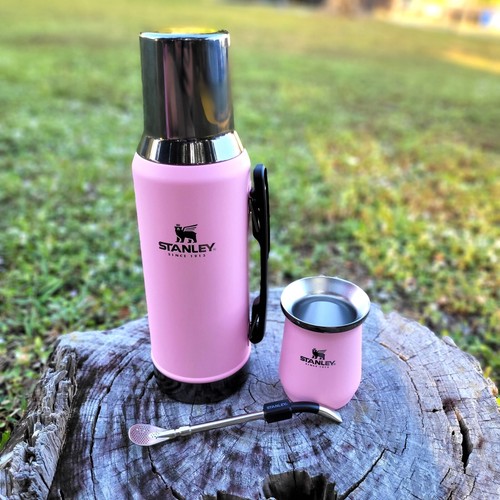 COMBO Stanley X Messi GOAT Mate System Pink Thermo 1.2L Mug 8oz Classic Bombilla - Picture 8 of 10