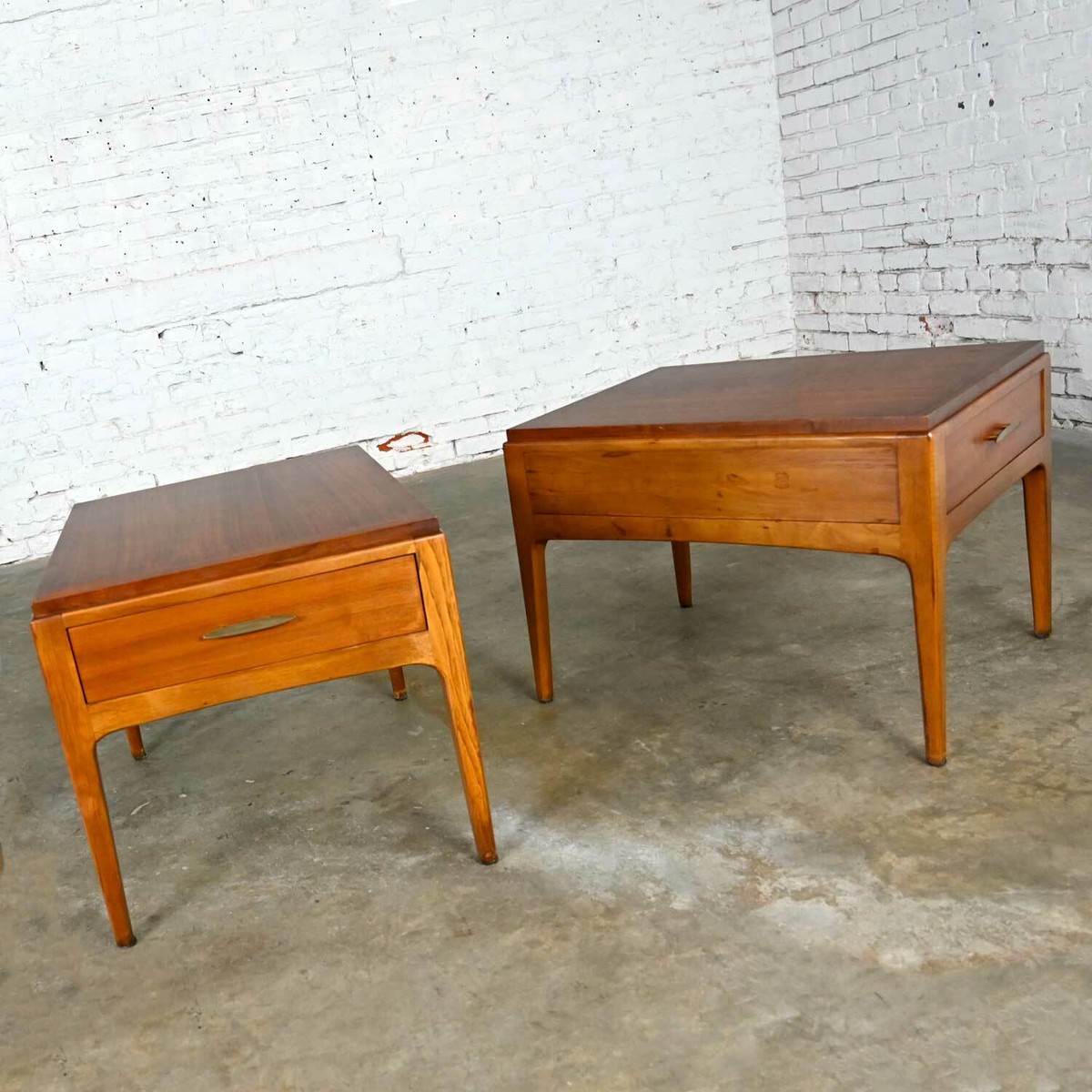 Mid-Century Modern Lane Rhythm Collection Walnut End Tables