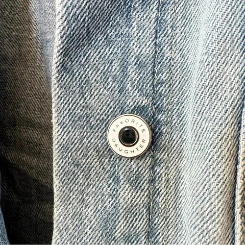 New Favorite Daughter The David Shacket Denim Jean Oversized Blue Large - Picture 9 of 16