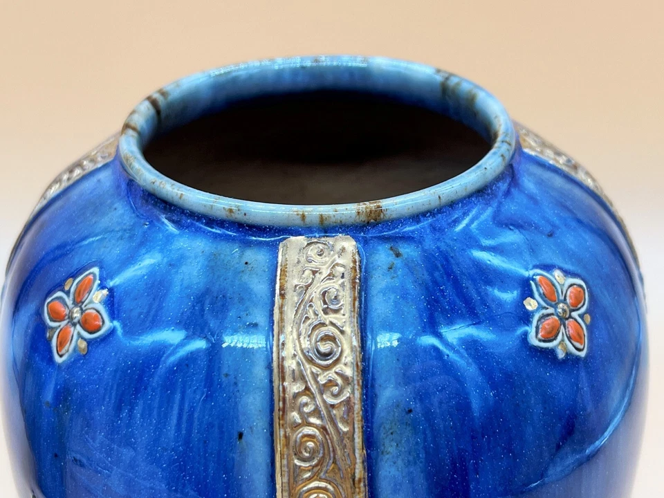 Antique pair of Florrie Jones Royal Doulton Pottery vases. 8565A. c1910. - Image 4 of 4