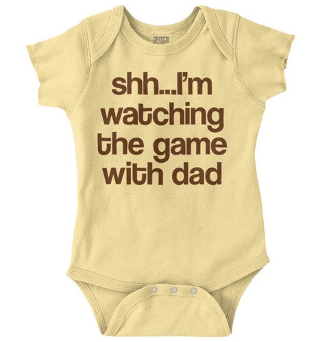 Watching Game With Dad Funny Baby Clothes | S Unisex Baby Infant Romper Newborn - Picture 11 of 17