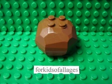 Lego Rock 4x4 Octagonal Boulder Old Brown Top & Bottom #30293 30294 (4990, 4959)