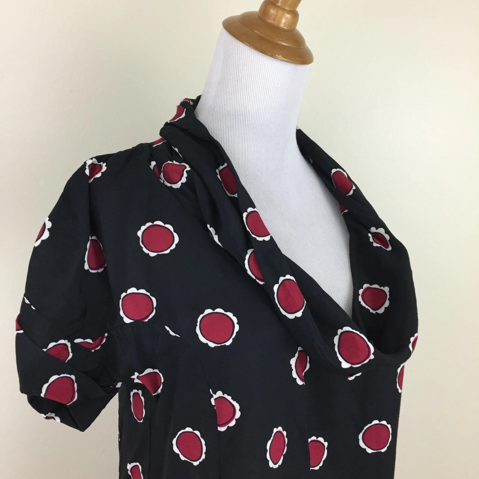 Camicia donna LOVE MOSCHINO Italy nera rossa bianca collo cappuccio manica corta tg 4
