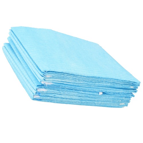 10pcs Disposable Bibs For Adults Elderly Mealtime Protector Sky Blue