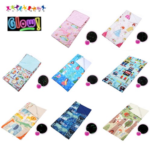 Boys Girls Glow in the Dark Sleeping Bag by Happy Kids - Bild 1 von 11