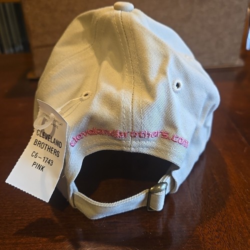 CAT Cap Khaki & PINK CAT Tweed Bill Cleveland Brothers w Adjustable Fabric Strap - Picture 2 of 9