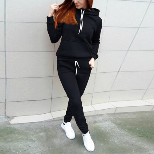 Women Tracksuit Set Hoodie Sweatshirt Pants Casual Jogging Sport Sweat Suit US - Imagen 15 de 17