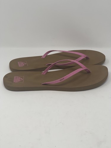 Reef Bliss Nights Sandals Womens 10 Pink Croc Print Flip Flops Thong Comfort - Picture 2 of 11