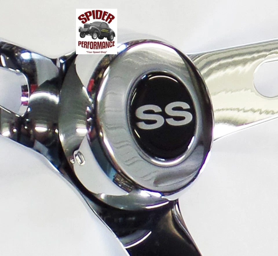 1964-1965 El Camino Malibu Chevelle SS steering wheel 15" MUSCLE CAR CHROME - Image 3 of 4