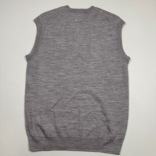 Nike Golf Men’s Vest Sz Medium Wool Blend V Neck Knit Gray Oklahoma OU Sooners - Picture 6 of 7