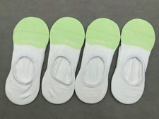 4 pairs Bombas Women's Lightweight No Show Sock Size Medium 8-10.5 white