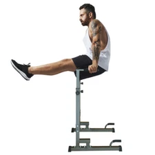 Heavy Duty Power Tower Dip Station with Bench Pull Push Up Bars Stand Adjustable