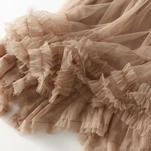 Dulce Falda de Malla para Pastel de Tul Elegante Cintura Elástica Hada Larga Línea A Tutú Falda - Imagen 40 de 41