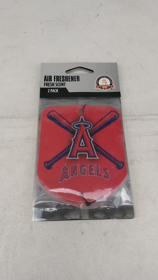 New 2pk Air Freshener and 2 Double Sided Headrest Cover MLB Los Angeles Angels - Image 2 of 4